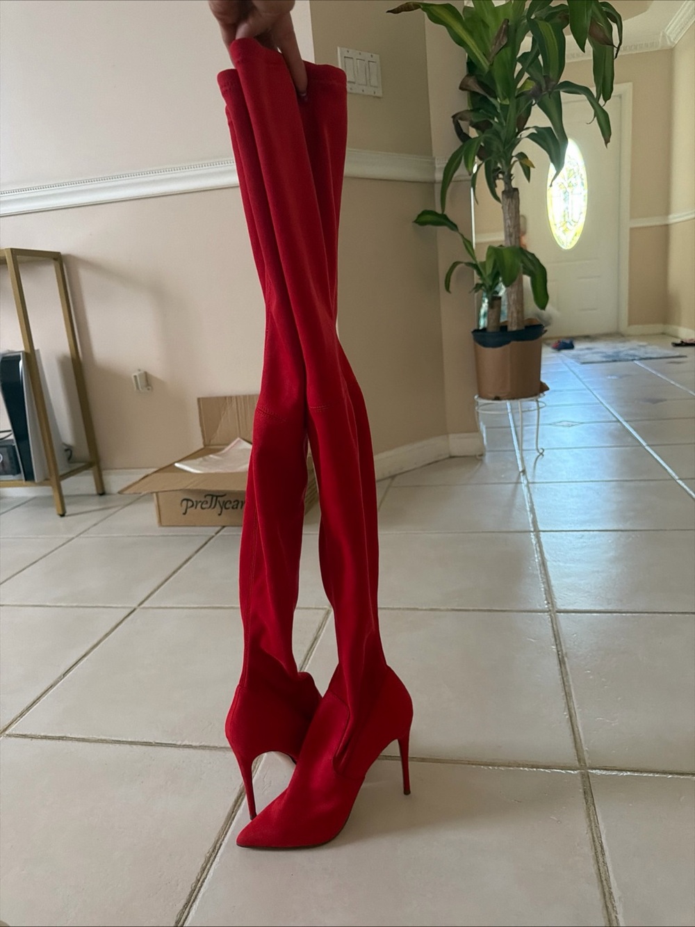 Steve Madden new Women's Red Thigh-High Stiletto Boots